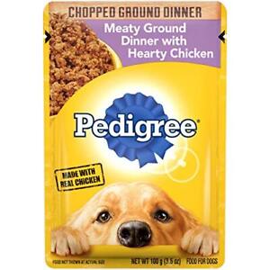 CHOPPED GROUND DINNER Adult Soft Wet Dog Food With Hearty Chicken, 3.5 oz Pou...