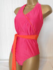 Pink / Orange Tabatha Webb Avon Halter Neck Tie Swimsuit Size 14 / 16 Control