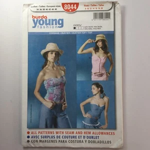 Burda 8044 Bustier Corset Strapless Cos Play Top EASY Ladies New Uncut Pattern - Picture 1 of 11