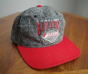 Vintage 90's Portland Trailblazers Logo Snapback Hat Cap Starter Denim EUC - Picture 1 of 5
