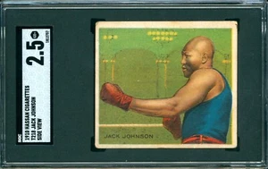 JACK JOHNSON 1910 T218 Mecca Champions Side View SGC 2.5 GOOD+ BOXING HOF Prewar - Picture 1 of 2