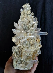 Large Golden Himalayan Quartz Cluster specimen Rare Crystal 290x130mm  - Picture 1 of 9