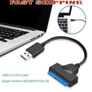 USB 2.0 to SATA 22pin Adapter Converter Cable for 2.5in HDD SSD Hard Drives - Afbeelding 1 van 8