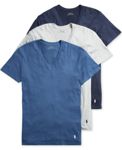 POLO RALPH LAUREN Men's Slim Fit 3-Pack Moisture-Wick Cotton V-Neck T-Shirt NEW 