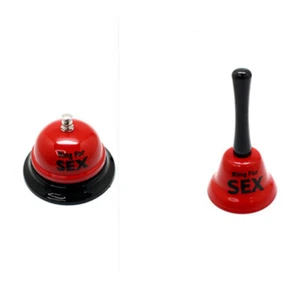 Red Metal Bell with Ring in Hand Manual Rattle Sex for Ring Party Decoration - Picture 1 of 4