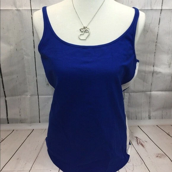 MICHAEL KORS MUJER DEPORTE EJERCICIO ELÁSTICO AZUL REAL CAMISETA SIN MANGAS ATLÉTICA TALLA L GRANDE Foto 1 de 4