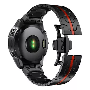 26/22 mm Edelstahlband Metall Schnellspanngurt für Garmin Fenix 6/6XPro/7/7X - Bild 1 von 23