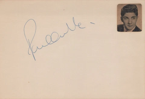 Paul Anka signed 4x6 index card Cover