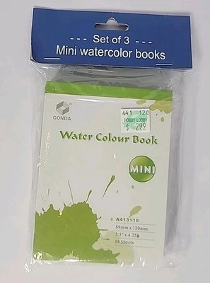 3 mini libros de acuarela en forma de almohadilla suministros de arte de papel de pintura. 3.5"x4.75" Foto 1 de 3