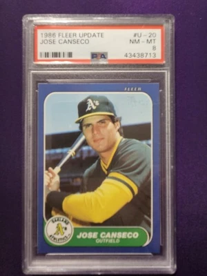 1986 Fleer Update - Jose Canseco #U-20 PSA 8 - Image 1 of 2