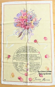 NEW Vintage Australia Tea Towel TUSSIE MUSSIE 19.5"x31" Royal Botanic Gardens - Picture 1 of 4