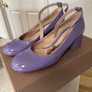 Gianvitto Rossi Lilac Purple Mary Jane Patent Leather Pump Shoes Italy 37 7 6.5 - Picture 1 of 13