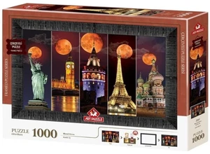 NUEVO Rompecabezas Artístico 1000 Piezas Rompecabezas con Marco y Pegamento Sangre Luna - Imagen 1 de 3