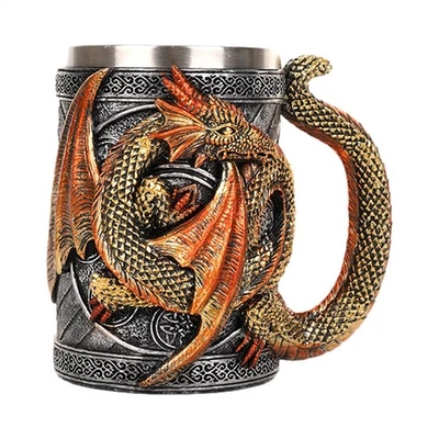 Taza de cerveza dragón medieval 3D juego jarra taza de café tazas de copa de vino regalo Foto 1 de 4