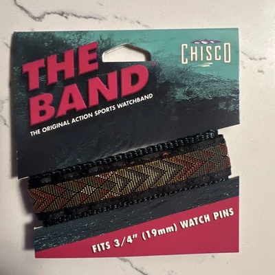 Correa de reloj deportiva de nailon The Band Chisco Taos de 19 mm vintage años 90 Y2K Foto 1 de 2