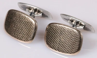 Zeitlose RUSCH 835 Silber Manschettenknöpfe vergoldet 1950's Mid Century Modern - Bild 1 von 4