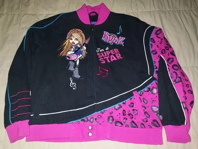 BRATZ JACKET YOUTH GIRLS 2XL BUTTON SNAP DENIM STYLE MULTICOLOR KIDS 00s Y2K VTG - Image 1 of 4