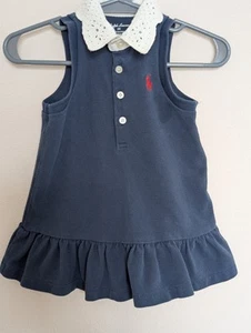 Polo Ralph Lauren Navy Blue Baby Girl Dress Size 3-6 Months - Picture 1 of 20