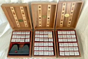 Visor de estereoscopio Tru-Vue vintage con 60 películas 3 cajas de biblioteca de madera con incrustaciones - Imagen 1 de 9