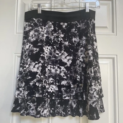 Women's Carol Little Petite Skirt, Size L, Black/White Pattern, Elastic Waist - Изображение 1 из 4