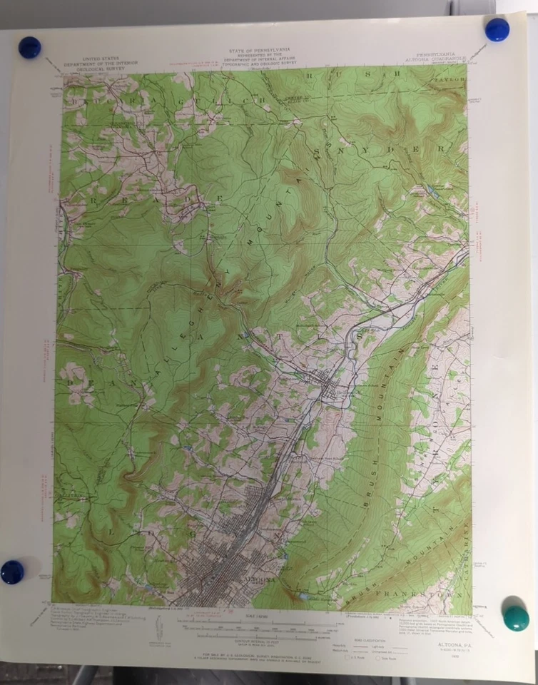 Pennsylvania  - Altoona Quadrangle (1920 survey) Original... - Image 1 of 1