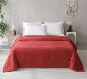 Mainstays Faux Shearling Blanket, Dk. Red, Full/Queen 90"X90", for Adult - Picture 1 of 3