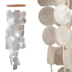 Capiz Muschel Kette Girlande Weiß als hänge Deko für Fenster 70cm - Bild 1 von 4