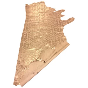 Pink Cowhide Leather with Silver Snakeskin Print | Premium Craft Sewing Material - Picture 1 of 7