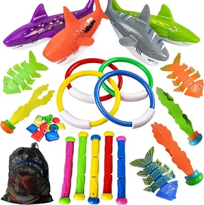 Pool Diving Toys Games - 31 PCS Swimming Pool Toys with Dive Sticks And Rings Un - Picture 1 of 7