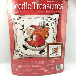 Circle Santa Pillow Needle Treasures Cross Stitch Kit New 08543 Holly Bag Toys - Picture 1 of 7