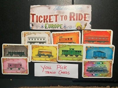 Ticket To Ride Европа КАРТЫ ПОЕЗДА Вы Выбираете ИГРОВЫЕ СМЕННЫЕ КАРТЫ / ПРЕДМЕТЫ - Изображение 1 из 3