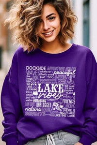 Lake Vibes Subway Art Graphic Fleece Sweatshirts - Picture 1 of 20