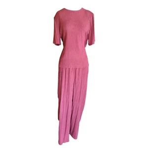 Vintage NWT Susan Graver Totables Mauve Rose Lg Large Travel Top Pants Set Comfy - Picture 1 of 7