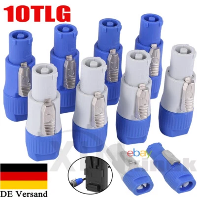 MARKENLOS 10Tlg Neutrik Powercon Typ A Nac3Fca Nac3Mpa-1 Gehäuse Stecker Panel Adapter Set