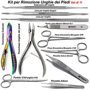 Kit per Rimozione Unghie dei Piedi Incarnite Podologia Tagliaunghie Pedicure CE - Photo 1/12