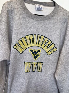 Champion Sweatshirt 2XL West Virginia University Mountaineers Crew Neck Gray - Picture 1 of 5