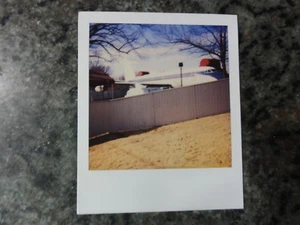 Vintage Polaroid Photo of Commercial Airplane in Backyard of House!!! - Picture 1 of 1
