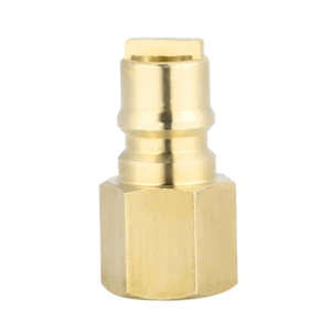 Gas Propane Hose Connector Brass Quick Coupler 3/8 Inch Shutoff Connector  - Picture 1 of 11