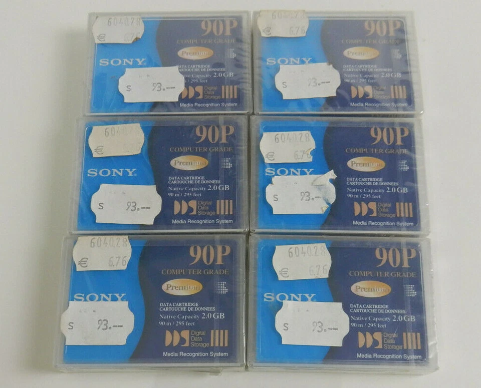 6 Stück SONY - DG90P - Data Cartridge - Native Capacity 2.0GB - 90m / 295 feet  - Bild 1 von 1