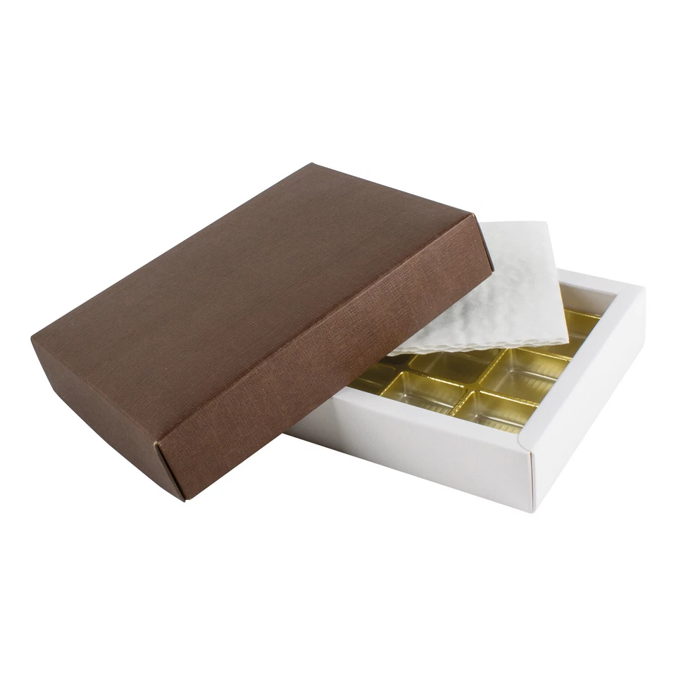 Pralinenschachtel - für 12 Pralinen - dunkelbraun strukturiert | DIY Pralinen | - Bild 1 von 1