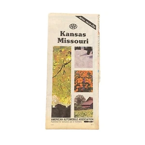 Vintage Road Map Kansas Missouri United States USA 1982 AAA - Picture 1 of 7