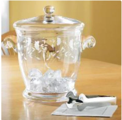 Princess House Heritage Ice Bucket W/Tongs 6192 HTF