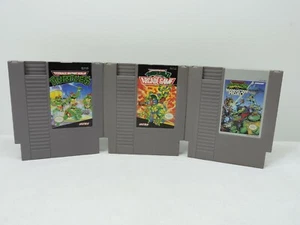 Vintage TEENAGE MUTANT NINJA TURTLES Trilogy Authentic Nintendo NES I II III - Picture 1 of 6