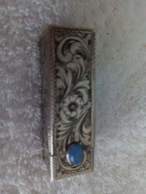 Caja Labios Italiana Hecha a Mano 800 Plata 2x O.1/2 W. Crisopasio. Gema  Foto 1 de 4