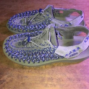 Keen Uneek Sandals Shoes Size 9 Blue Purple Bungee Para Cord Hiking Fishing - Picture 1 of 9