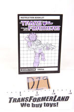 Gnaw Instructions 1986 Vintage Hasbro G1 Transformers Action Figure