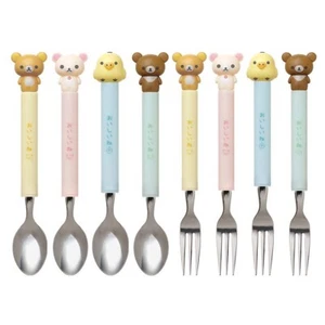 Cuchara/tenedor de acero inoxidable San-X Rilakkuma Mascota Japón - Imagen 1 de 7