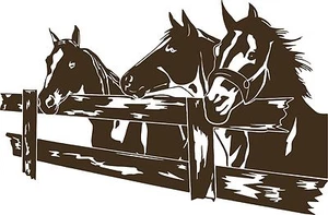 Horse Rodeo Western Fence Pasture Car Truck Window Laptop Vinyl Decal Sticker - Picture 1 of 2