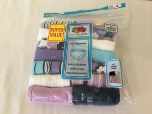 Fruit of Loom Girls Hipster Panties Underwear 14 pairs/pack Stripes Flowers 4 - Picture 1 of 2