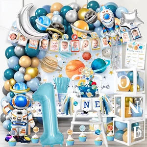 First Trip around the Sun Birthday Party Decorations for Boy, Baby Boy 1St Birth - Picture 1 of 12